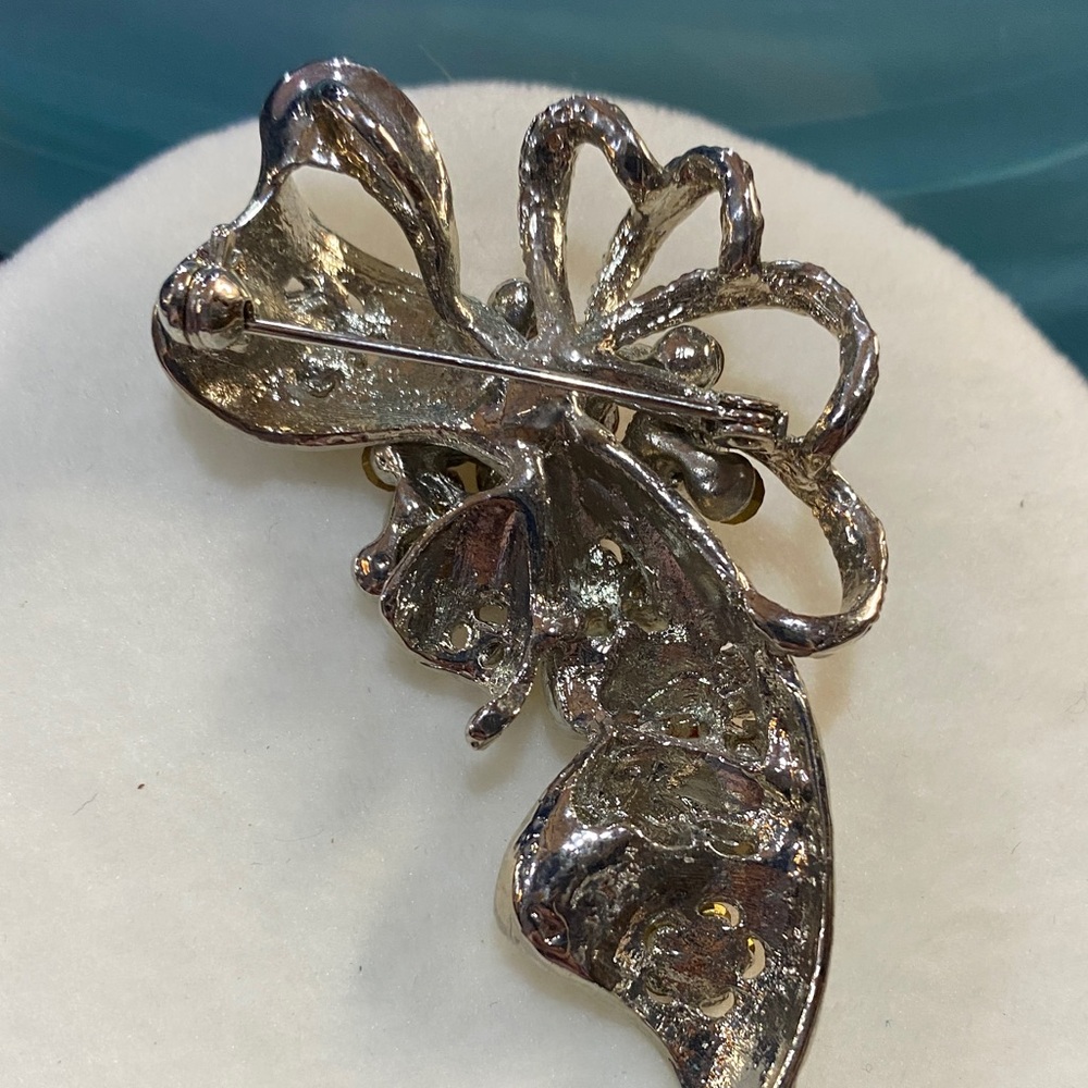 Vintage Red and Pink Rhinestone Brooch Pendant Combo 3 inch in length - Picture 8 of 8
